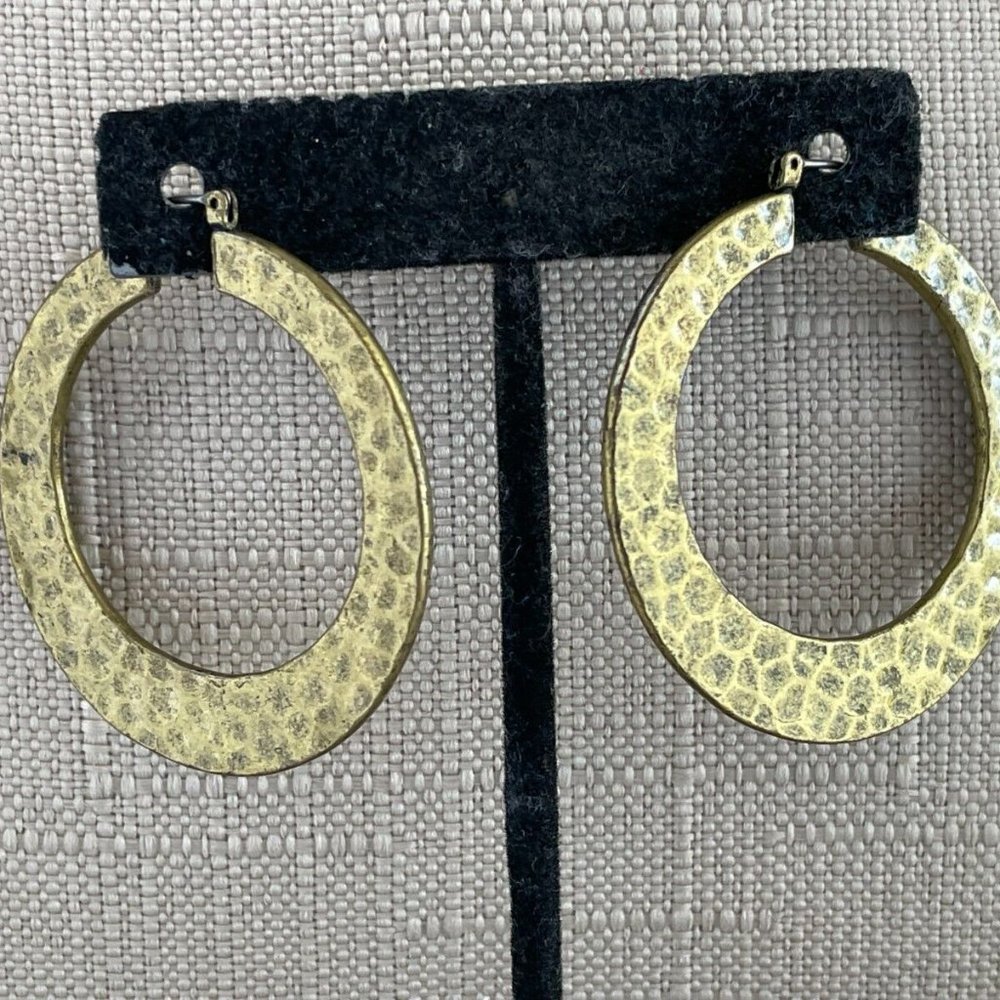 Women Earrings Gold Tone Hoop Circle Ear Jewelry Fashion Earrings